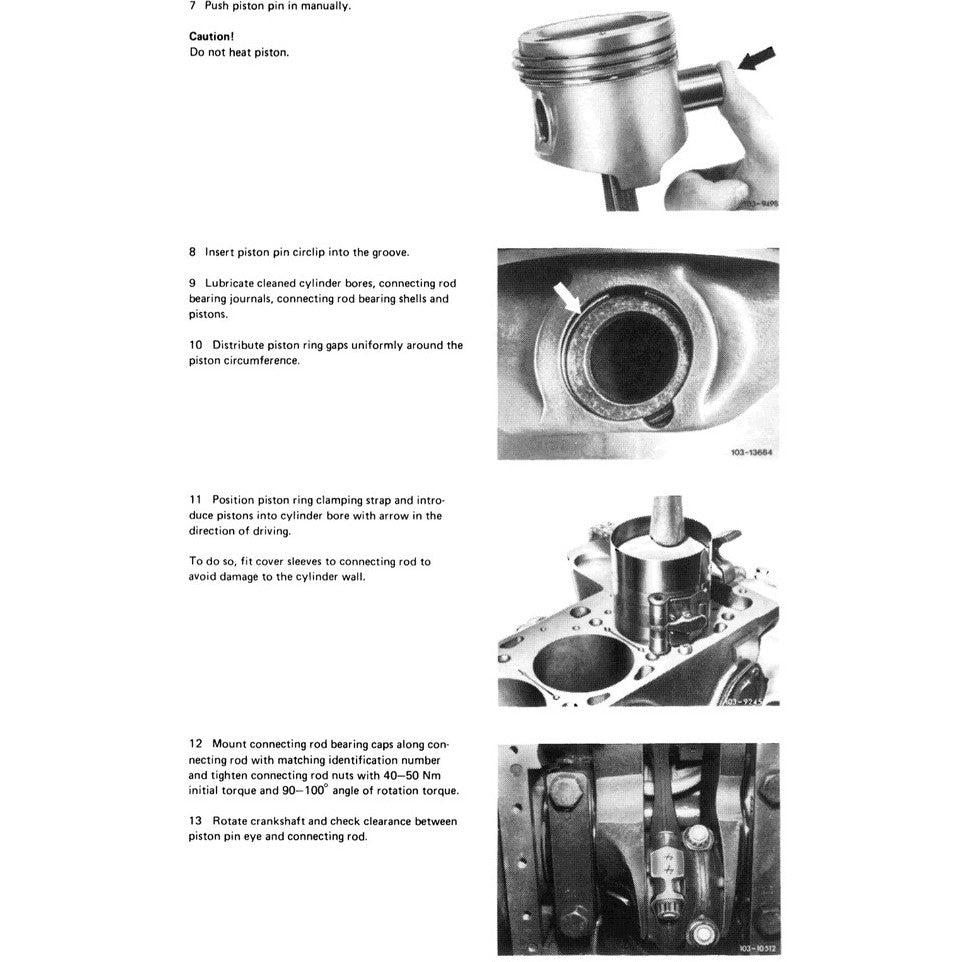 MERCEDES BENZ ENGINE M116  (1969-1991) SERVICE WORKSHOP MANUAL