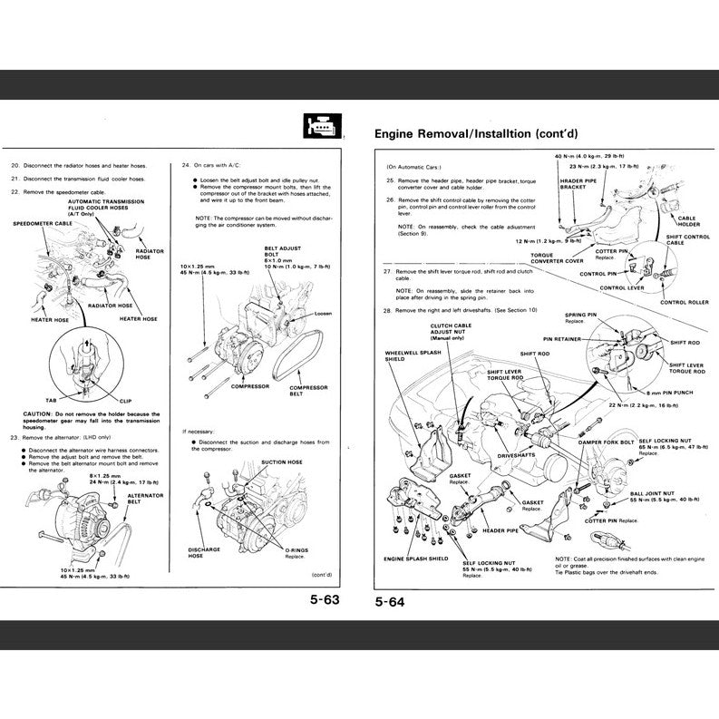 HONDA CIVIC & CRX 4  ED/EE/EF/SH (1988-1991) SERVICE WORKSHOP MANUAL