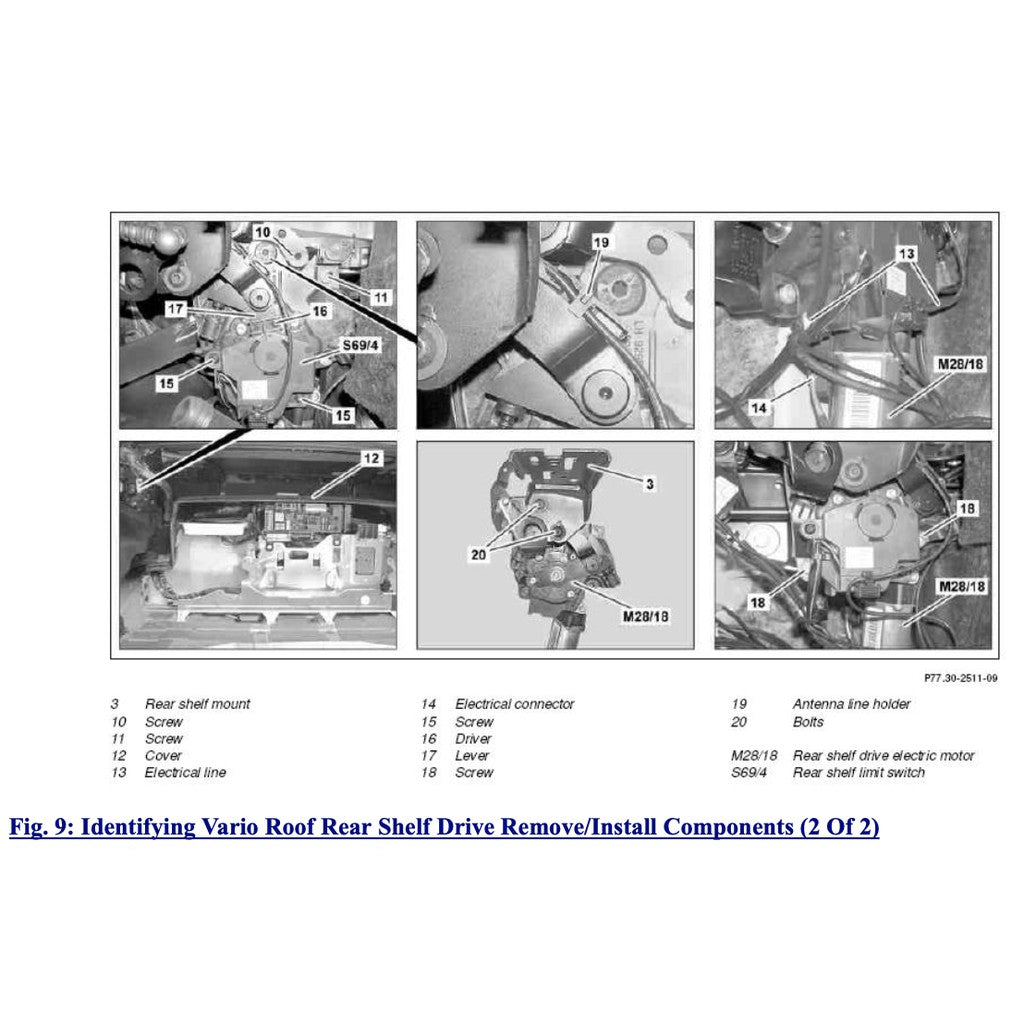 MERCEDES-BENZ SLK R172 (2011-2020) VARIO ROOF SERVICE REPAIR MANUAL