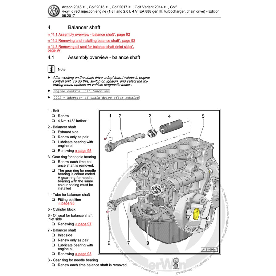 VW TIGUAN II AD/BW (2016-2024) SERVICE WORKSHOP MANUAL