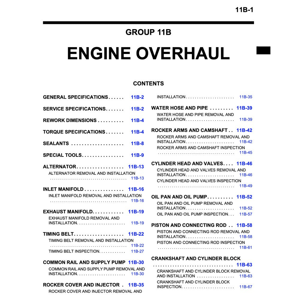 TRITON MITSUBISHI TRITON L200 KA/KB (2006-2015) SERVICE WORKSHOP MANUAL