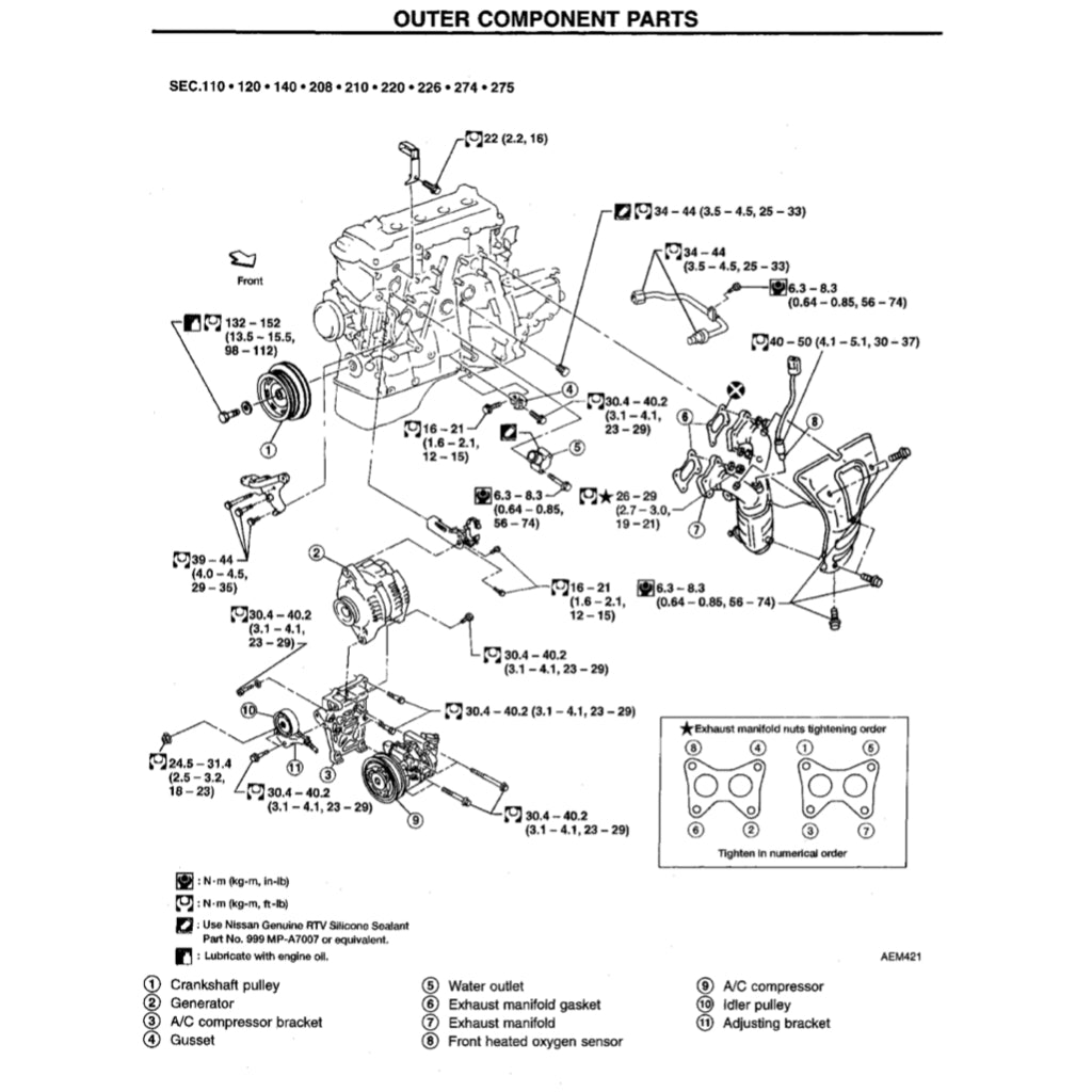 NISSAN SENTRA / SUNNY B14 (1995-1999) SERVICE WORKSHOP MANUAL