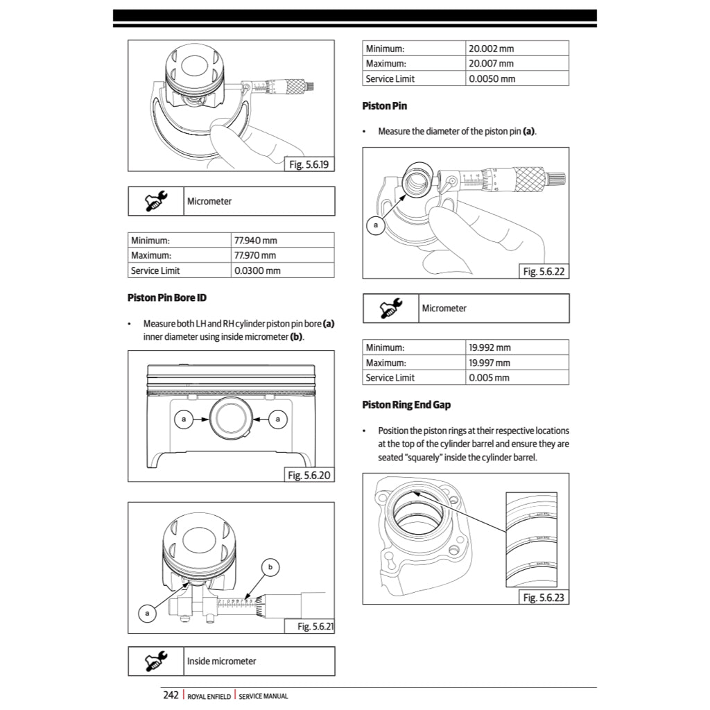 ROYAL ENFIELD INTERCEPTOR TWIN 650 (2018-2023) SERVICE WORKSHOP MANUAL + OWNER'S MANUAL