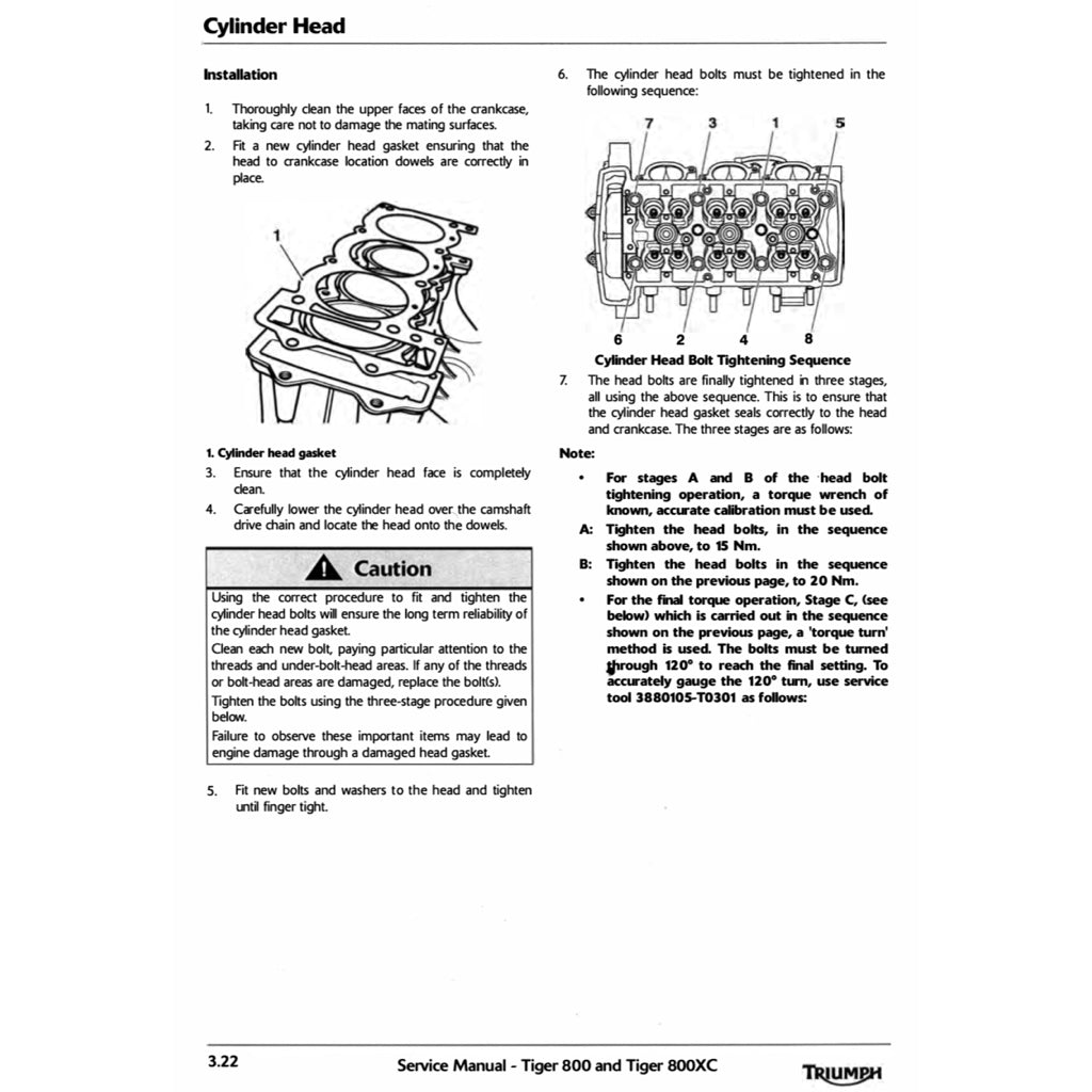 TRIUMPH TIGER 800 XC (2011-2014) SERVICE WORKSHOP MANUAL + OWNER'S MANUAL