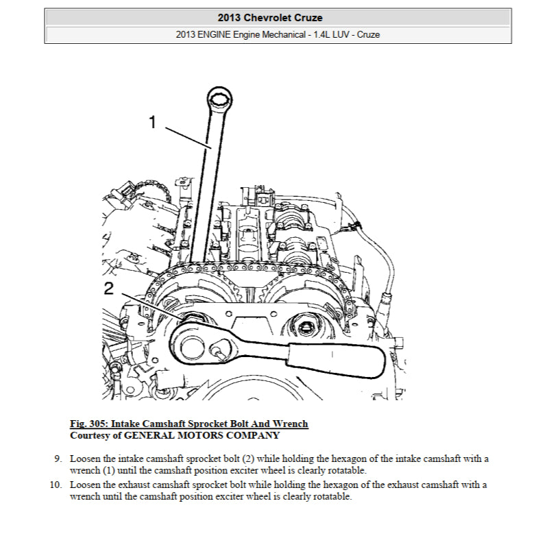CHEVROLET CRUZE J300 (2008-2016) SERVICE WORKSHOP MANUAL