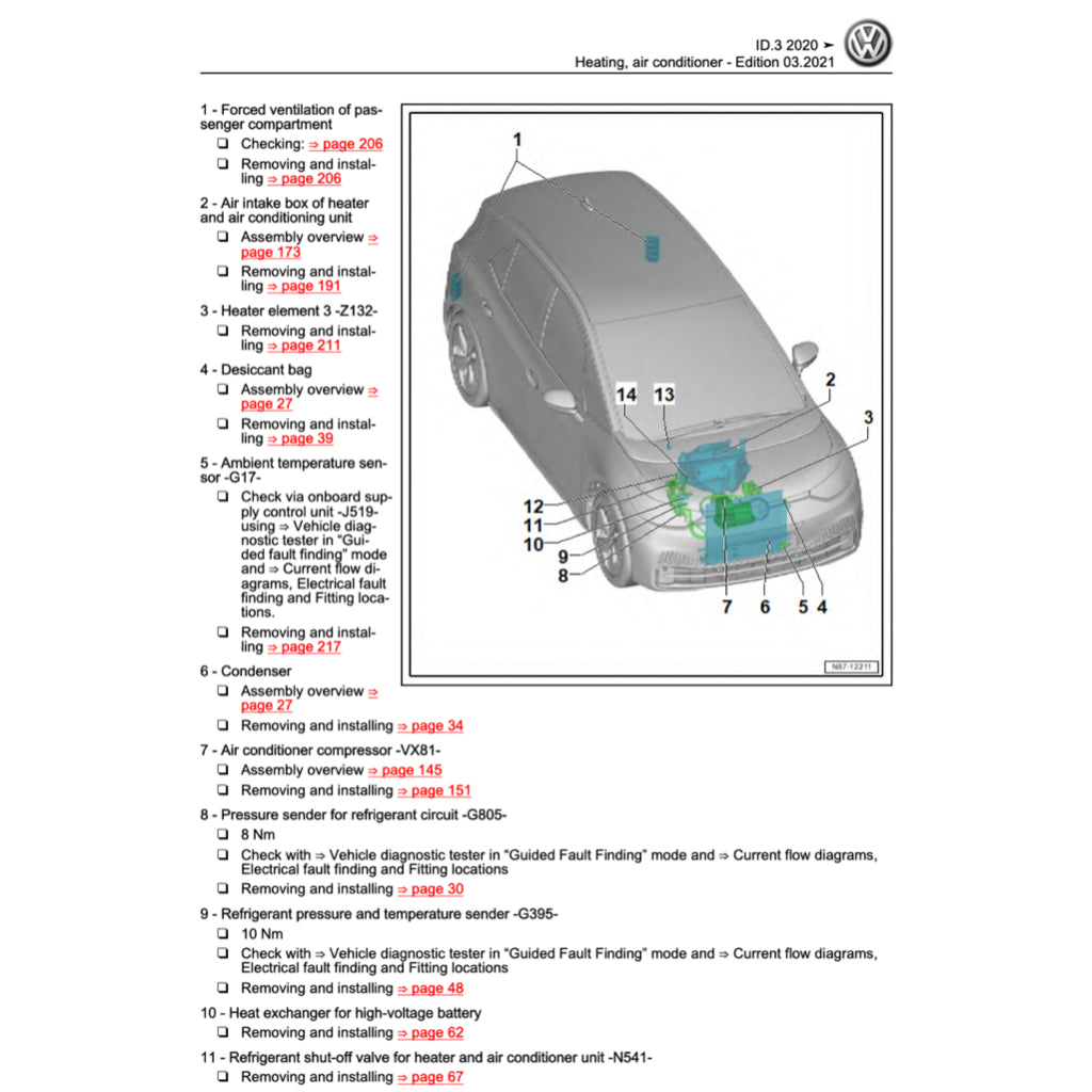 VW ID.3 EV (2020-2023) SERVICE WORKSHOP MANUAL