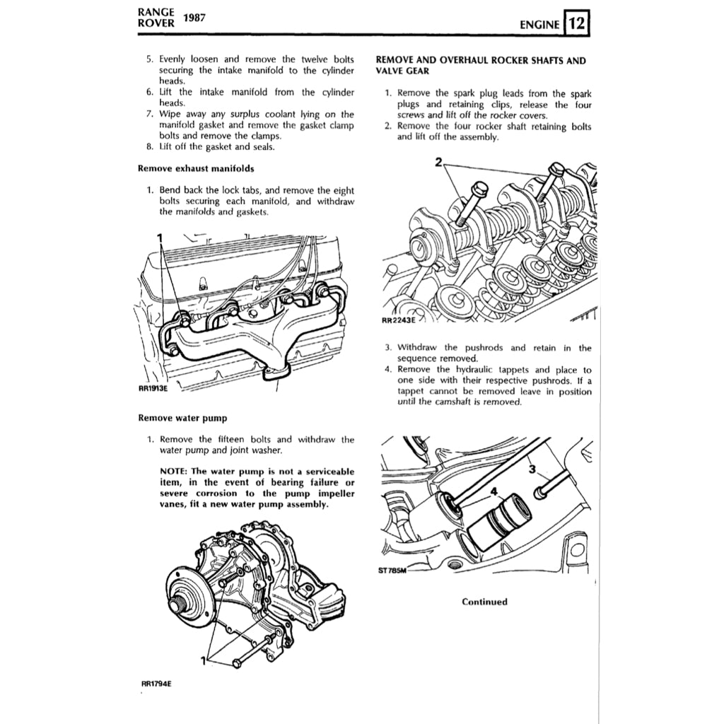 RANGE ROVER CLASSIC (1987-1994) SERVICE WORKSHOP MANUAL