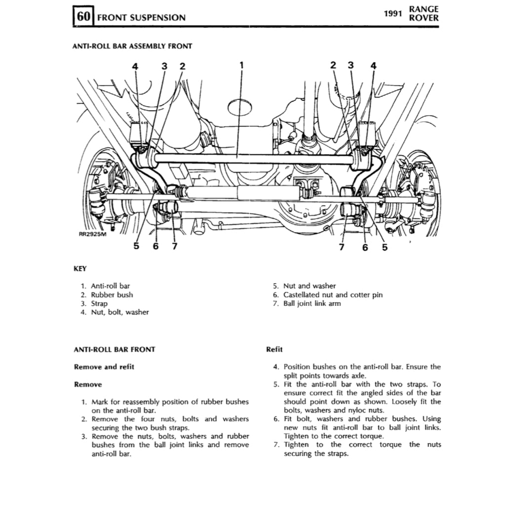 RANGE ROVER CLASSIC (1987-1994) SERVICE WORKSHOP MANUAL