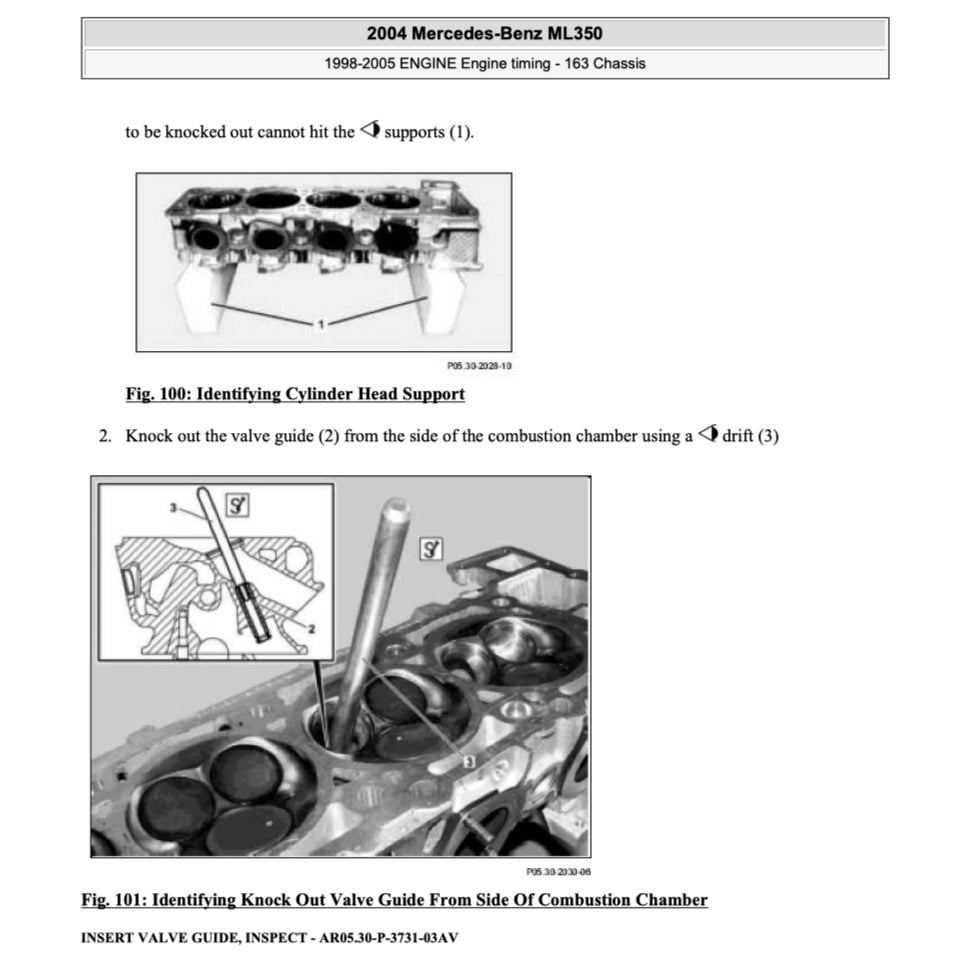 MERCEDES-BENZ ML320 W163 (1997-2005) SERVICE WORKSHOP MANUAL