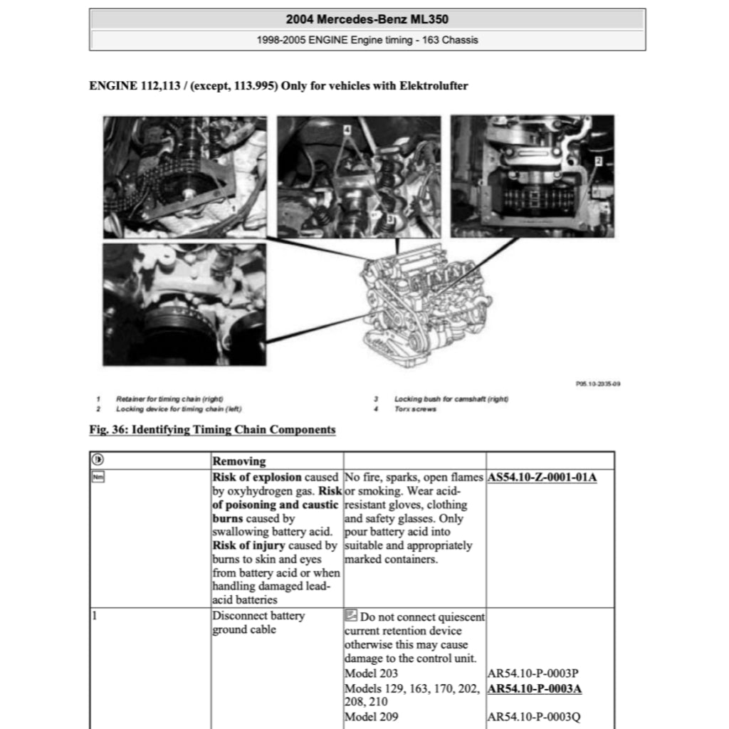 MERCEDES-BENZ ML320 W163 (1997-2005) SERVICE WORKSHOP MANUAL
