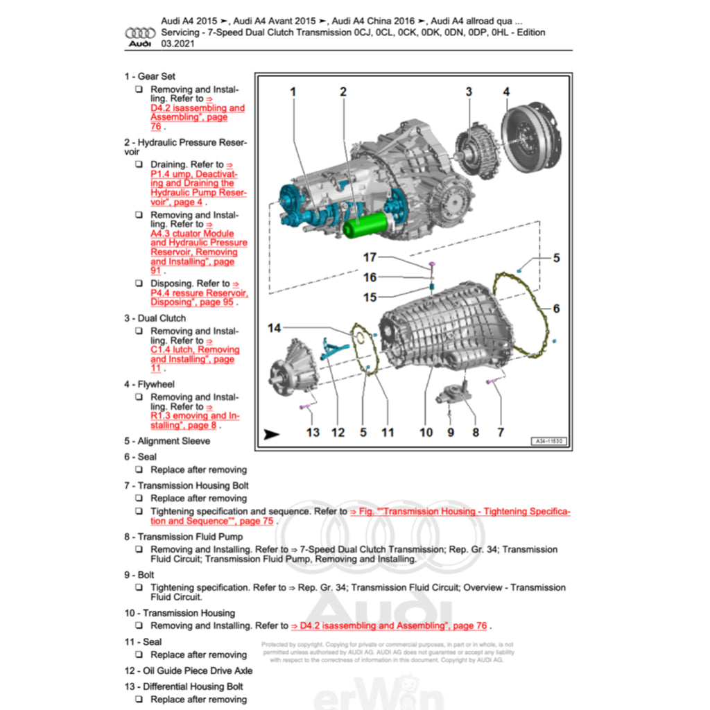 AUDI A7 4K8 (2018+) SERVICE WORKSHOP MANUAL