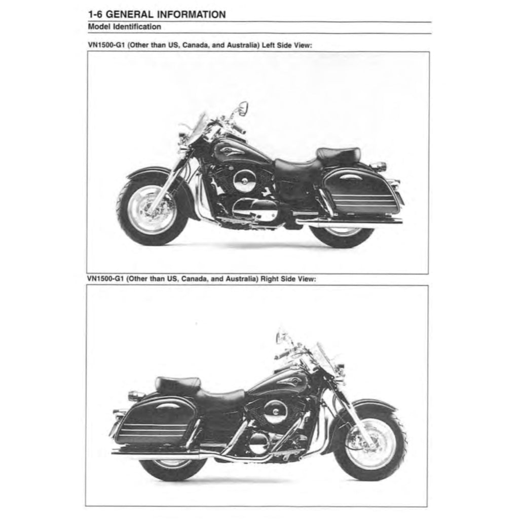 KAWASAKI VULCAN 1500 VN1500 (1988-2008) SERVICE WORKSHOP MANUAL