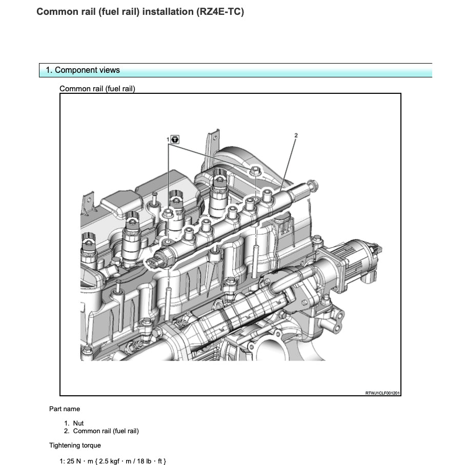 ISUZU ENGINE RZ4E-TC SERVICE WORKSHOP MANUAL