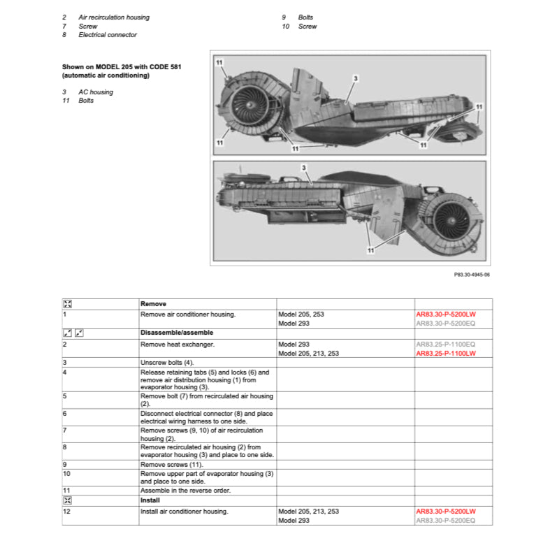 MERCEDES-BENZ W213 (2017-2023) SERVICE WORKSHOP MANUAL