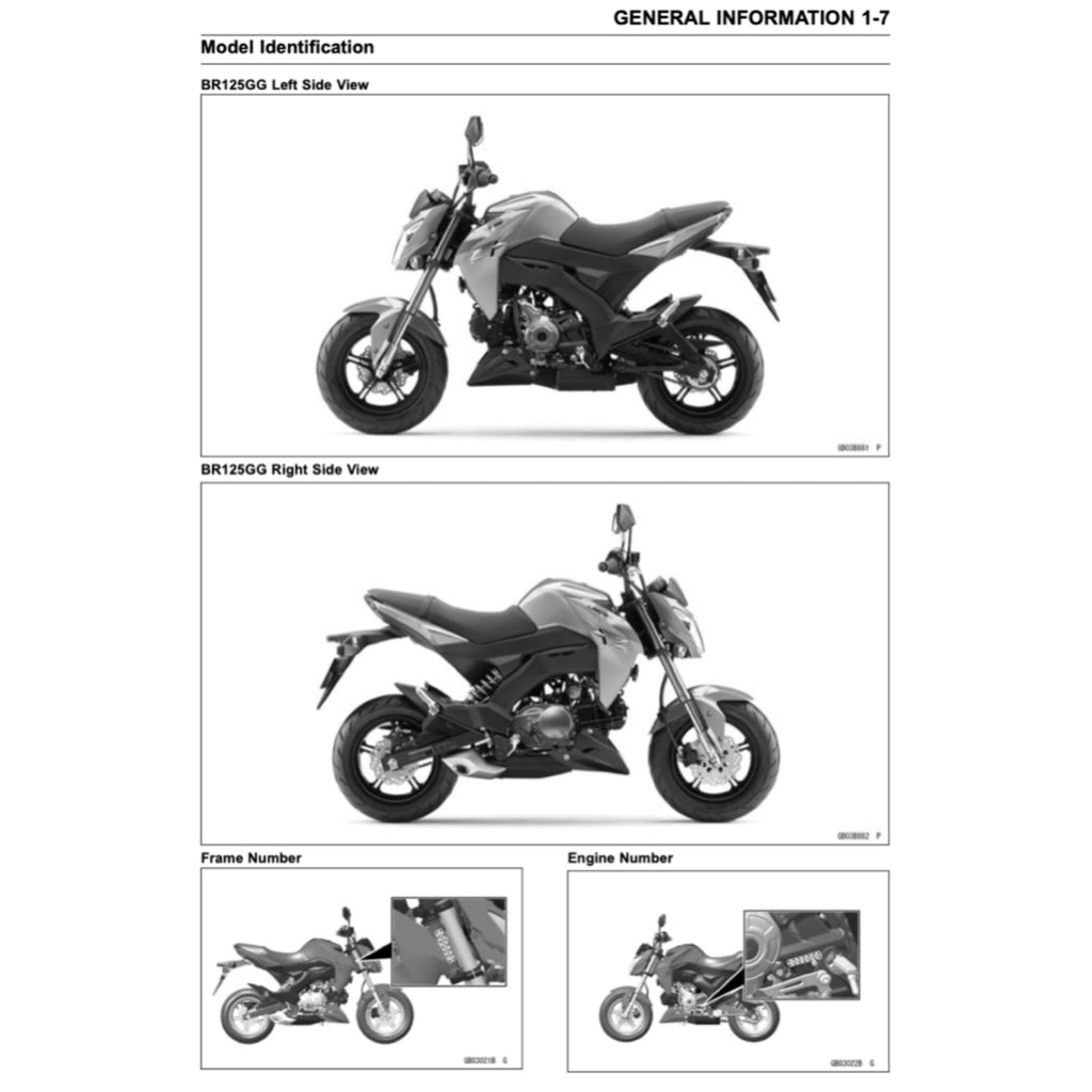 KAWASAKI Z125 / PRO (2017+) SERVICE WORKSHOP MANUAL + OWNER'S MANUAL