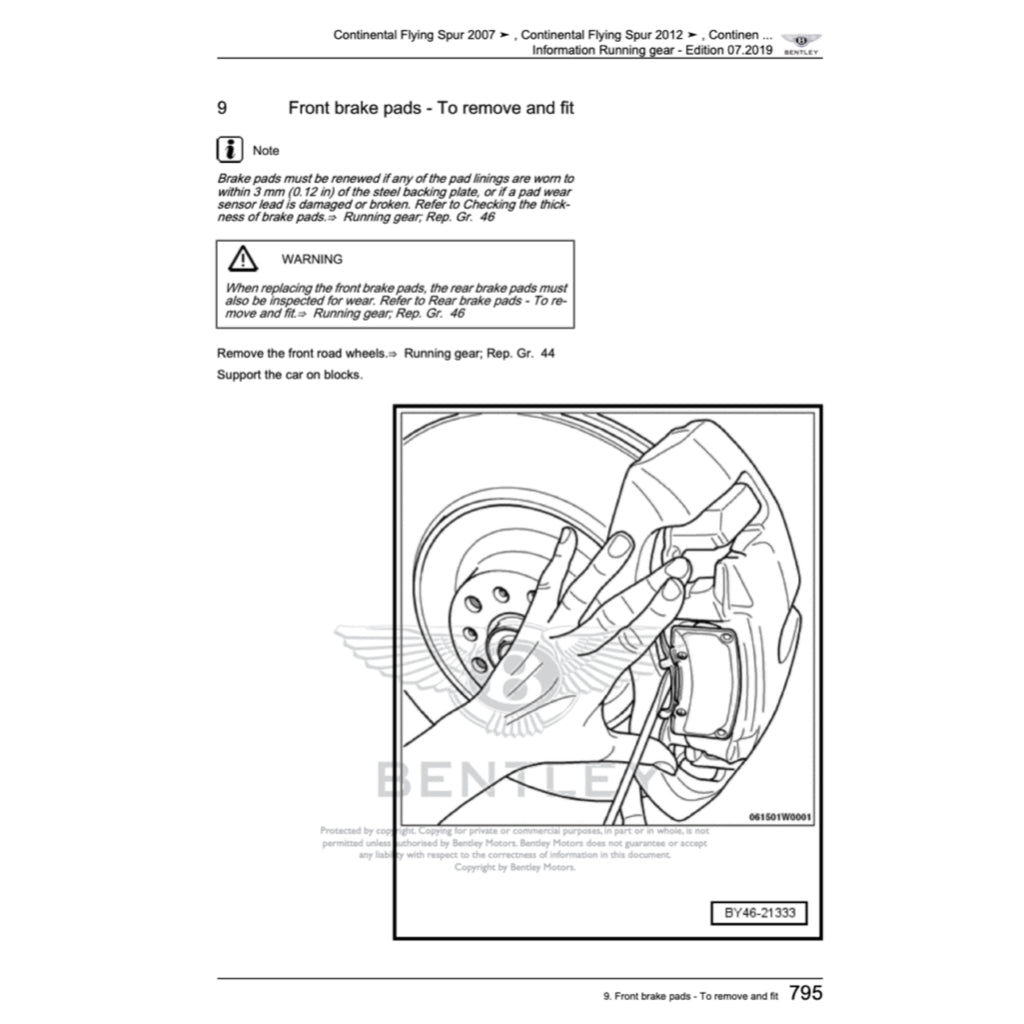 BENTLEY CONTINENTAL FLYING SPUR W12 (2005-2013) SERVICE WORKSHOP MANUAL