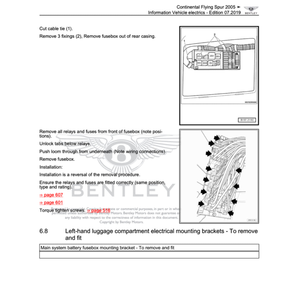 BENTLEY CONTINENTAL FLYING SPUR W12 (2005-2013) SERVICE WORKSHOP MANUAL