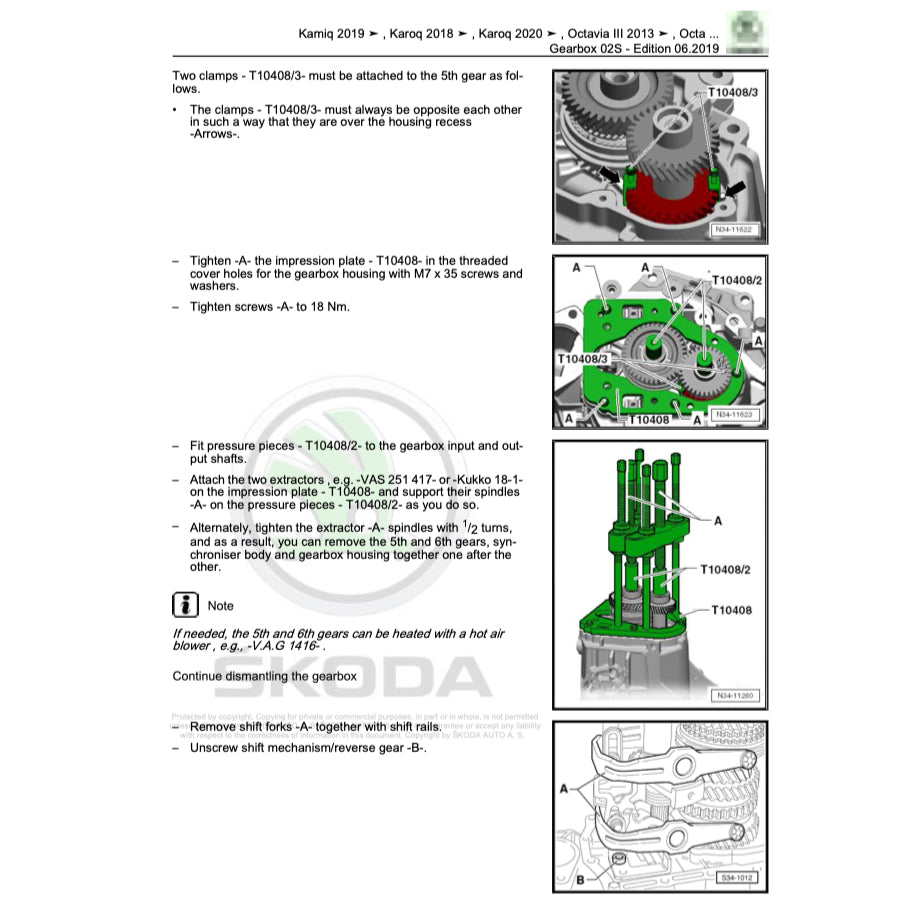 SKODA KAMIQ NW4 (2019+) SERVICE WORKSHOP MANUAL