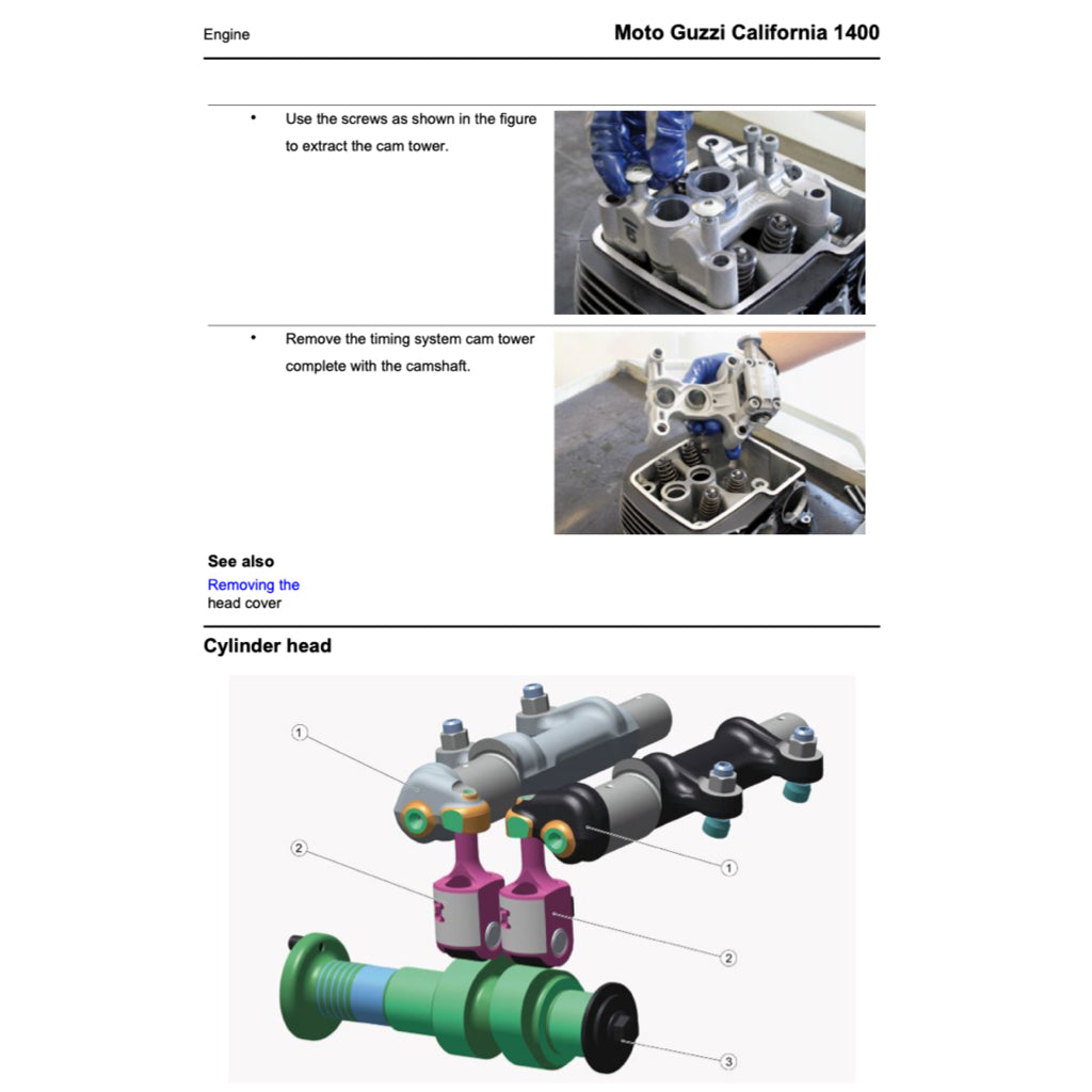 MOTO GUZZI CALIFORNIA 1400 (2013+) SERVICE WORKSHOP MANUAL + PARTS CATALOGUE + OWNER'S MANUAL