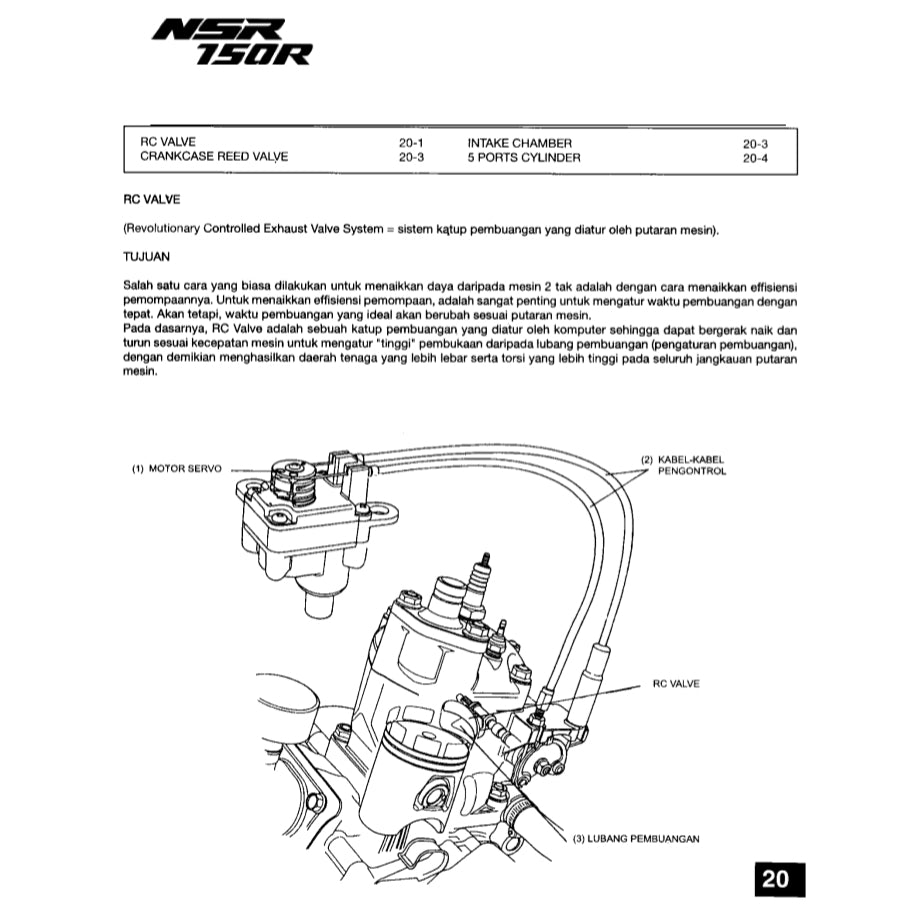 HONDA NSR150R NSR150 R NSR 150R (1995-1997) SERVICE WORKSHOP MANUAL+ PARTS CATALOGUE- BAHASA INDONESIA