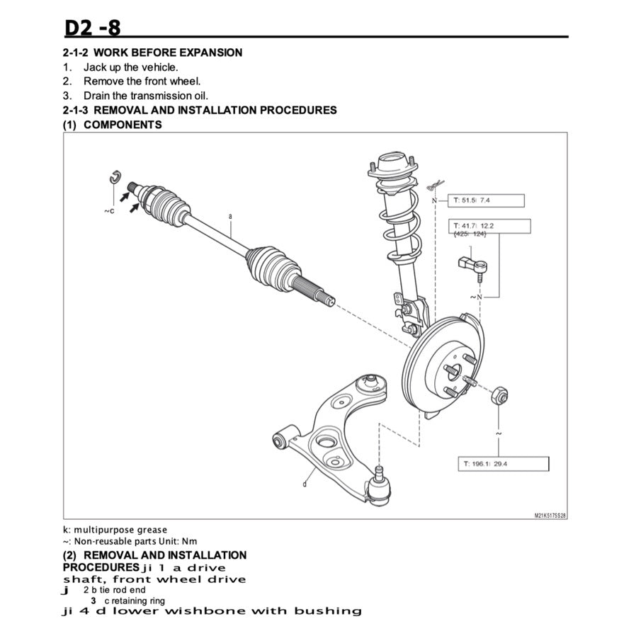 DAIHATSU MIRA L250/260 (2003-2009) SERVICE WORKSHOP MANUAL