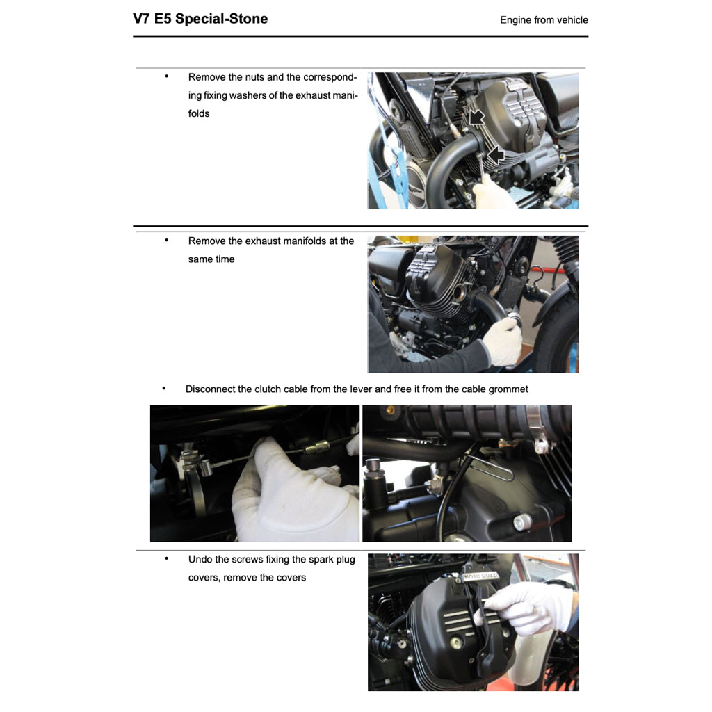 MOTO GUZZI V7 E5 SPECIAL STONE 850 (2021+) SERVICE WORKSHOP MANUAL + PARTS CATALOGUE + OWNER'S MANUAL