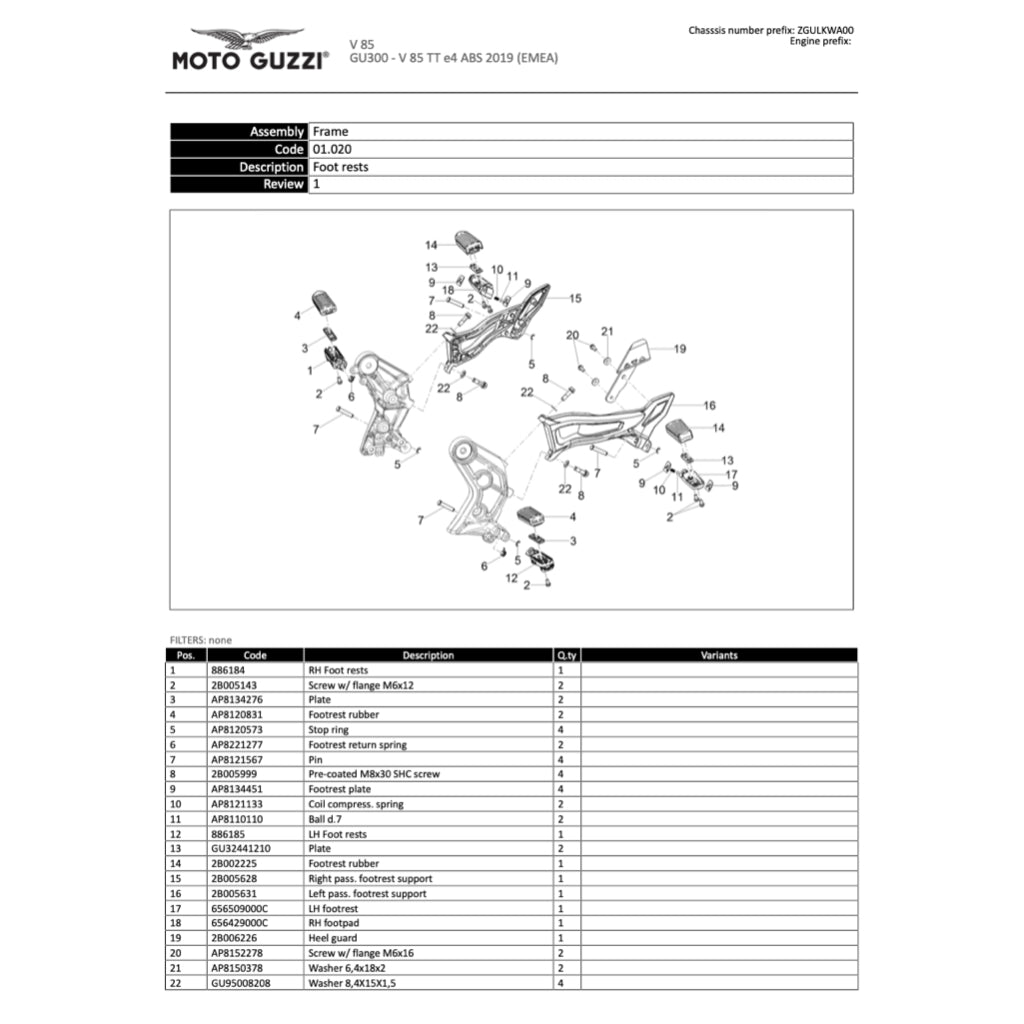 MOTO GUZZI V85TT 850 (2019+) SERVICE WORKSHOP MANUAL + PARTS CATALOGUE + OWNER'S MANUAL