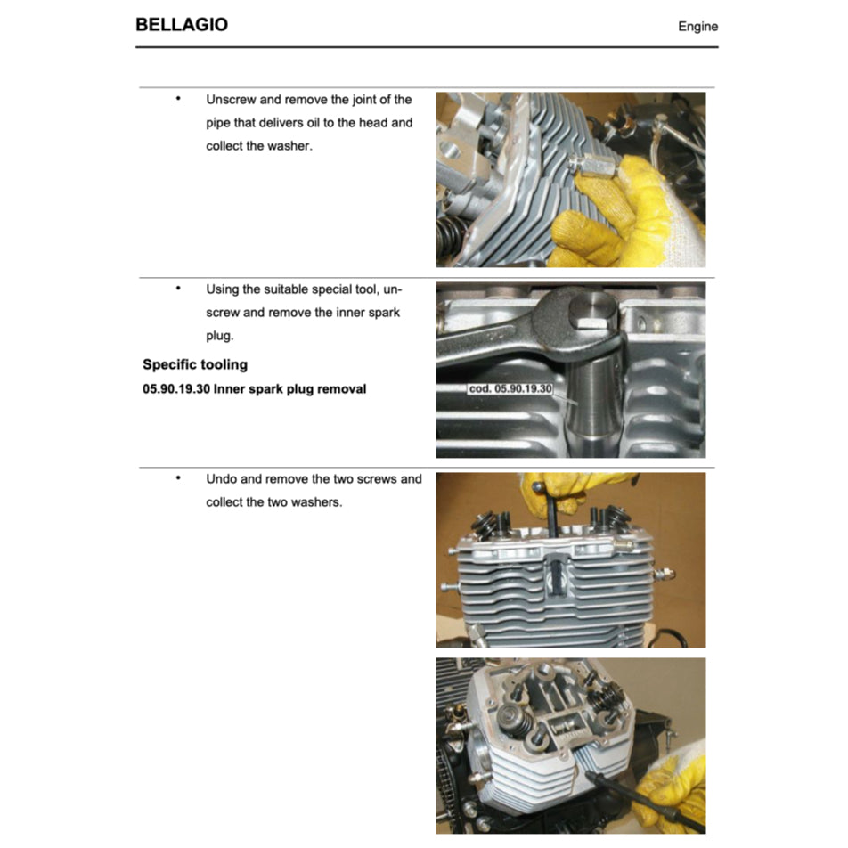 MOTO GUZZI BELLAGIO 940 (2007-2014) SERVICE WORKSHOP MANUAL + PARTS CATALOGUE + OWNER'S MANUAL