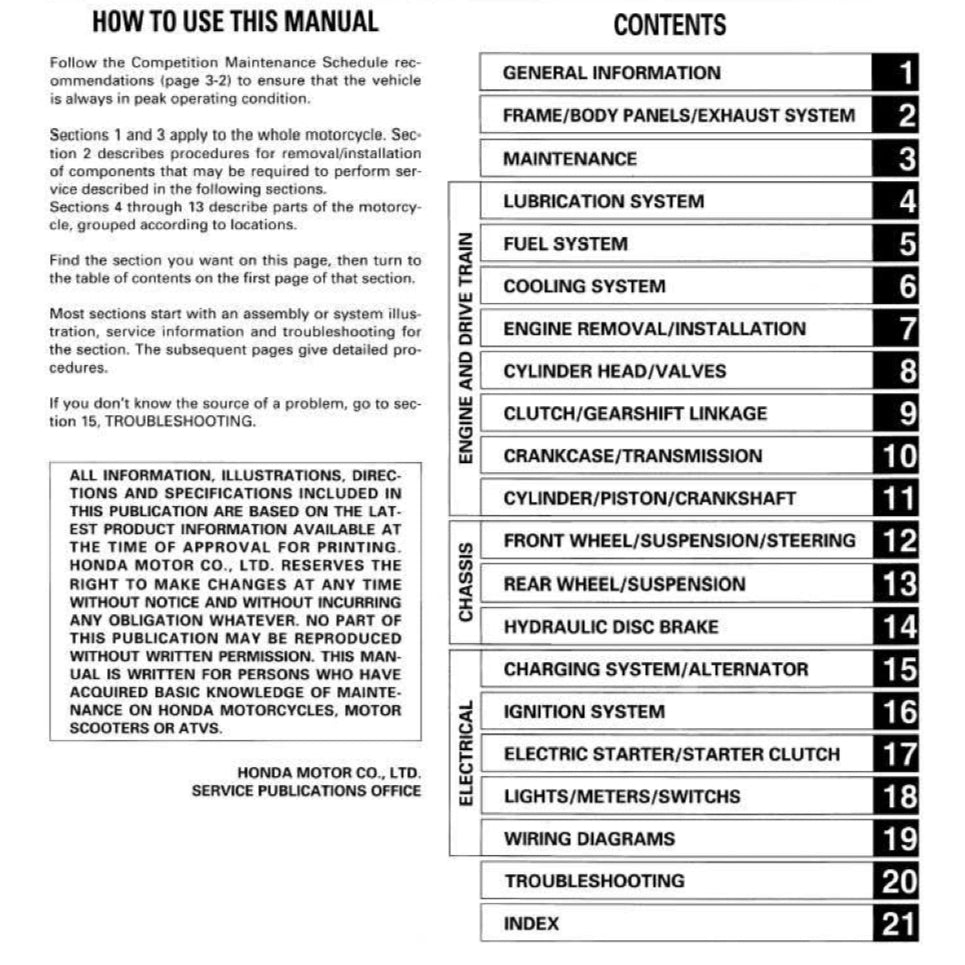 HONDA CBR600 F3 (1995-1998) SERVICE WORKSHOP MANUAL +PARTS CATALOGUE + OWNER'S MANUAL