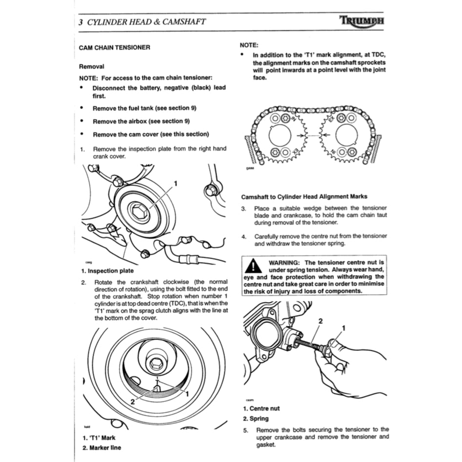 TRIUMPH DAYTONA 955i (2002-2006) SERVICE WORKSHOP MANUAL + OWNER'S MANUAL