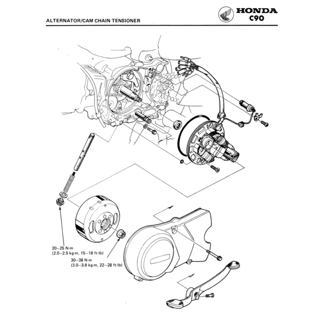 HONDA CUB90 C90 (1967-2002) SERVICE WORKSHOP MANUAL + PARTS CATALOGUE + OWNER'S MANUAL