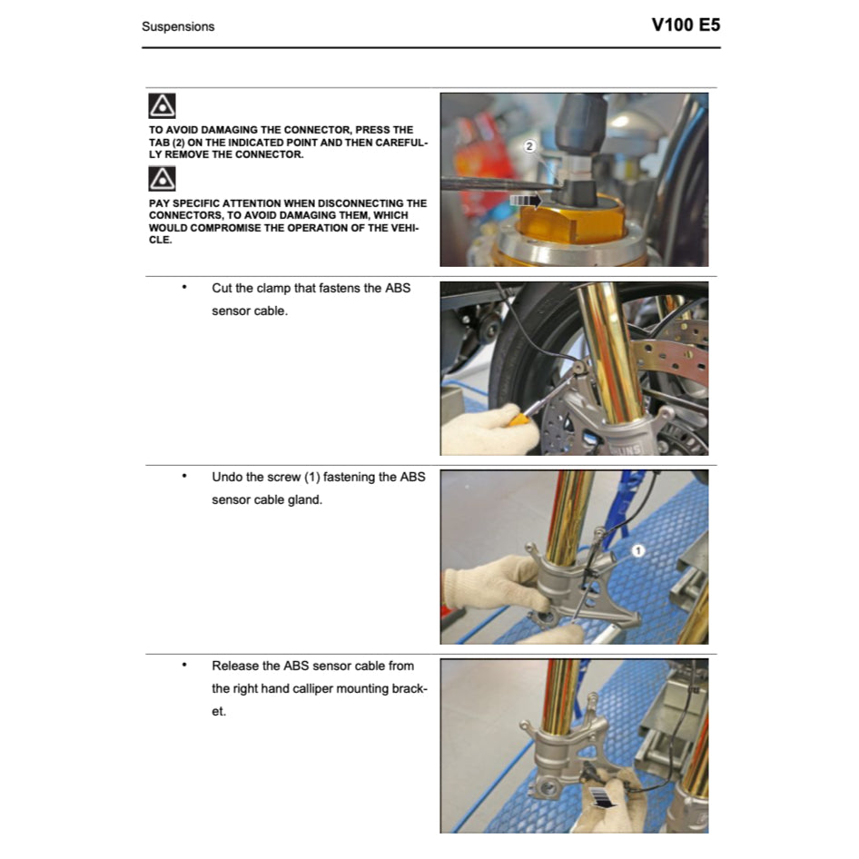 MOTO GUZZI V100 E5 MANDELLO / S 1000 (2022+) SERVICE WORKSHOP MANUAL + PARTS CATALOGUE + OWNER'S MANUAL