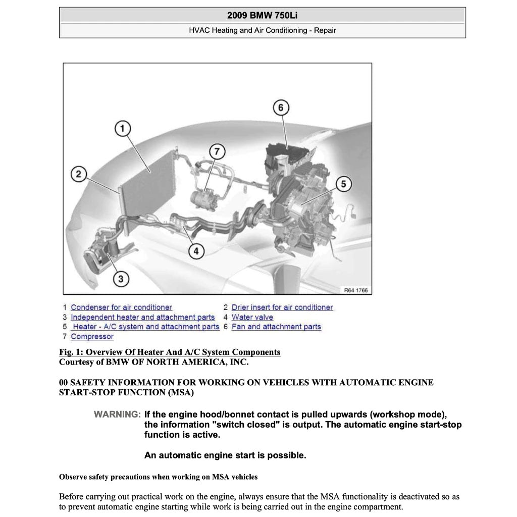 BMW 7 SERIES F01/02/03 750 LI/760Li (2008-2015) SERVICE WORKSHOP MANUAL