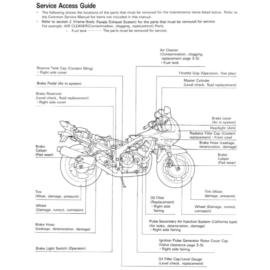 HONDA CBR600 F2 (1991-1994) SERVICE WORKSHOP MANUAL + OWNER MANUAL