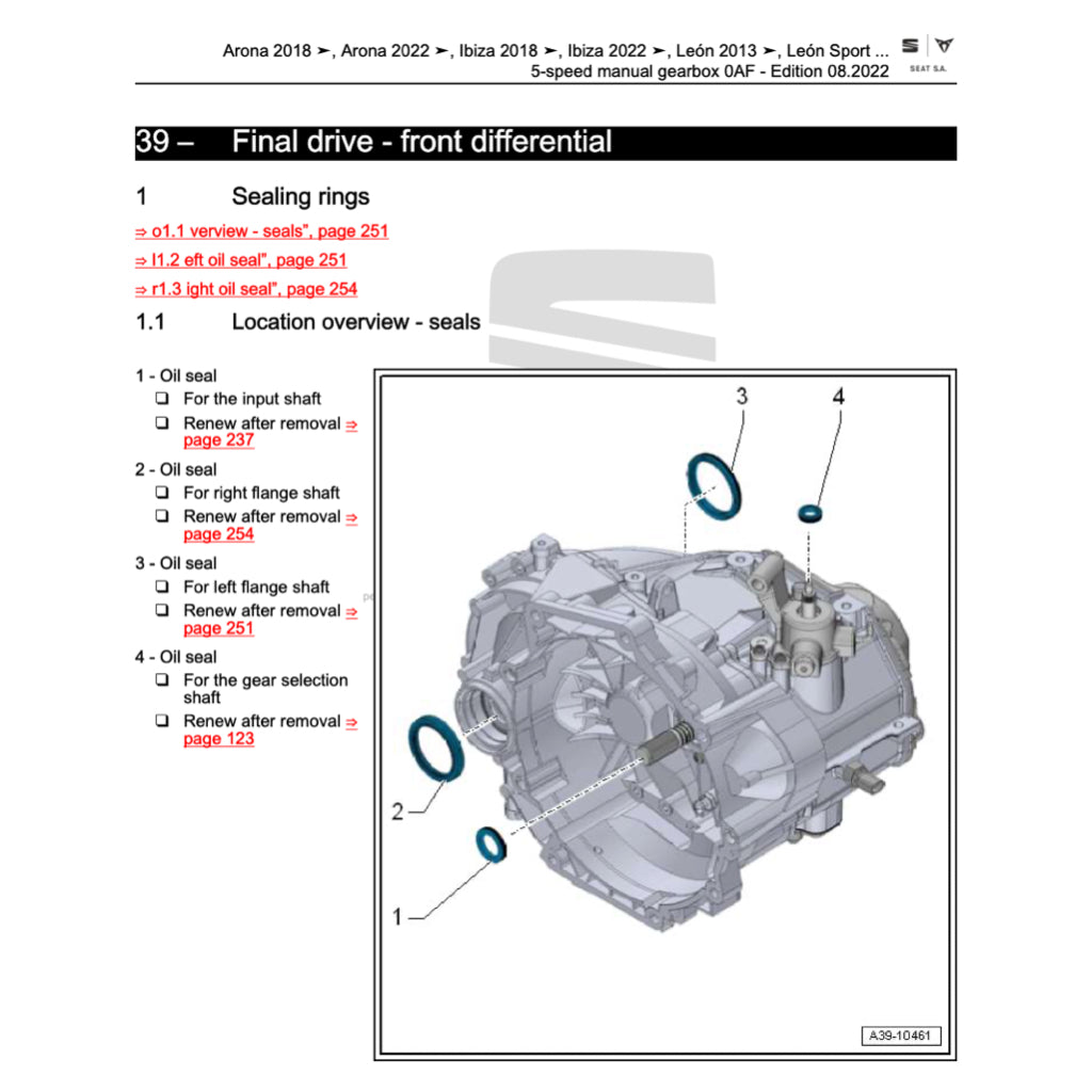 SEAT LEON 5F (2013-2020) SERVICE WORKSHOP MANUAL