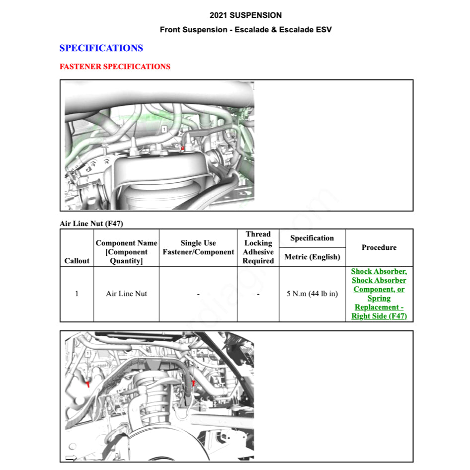 CADILLAC ESCALATE ESV (2021+) SERVICE WORKSHOP MANUAL