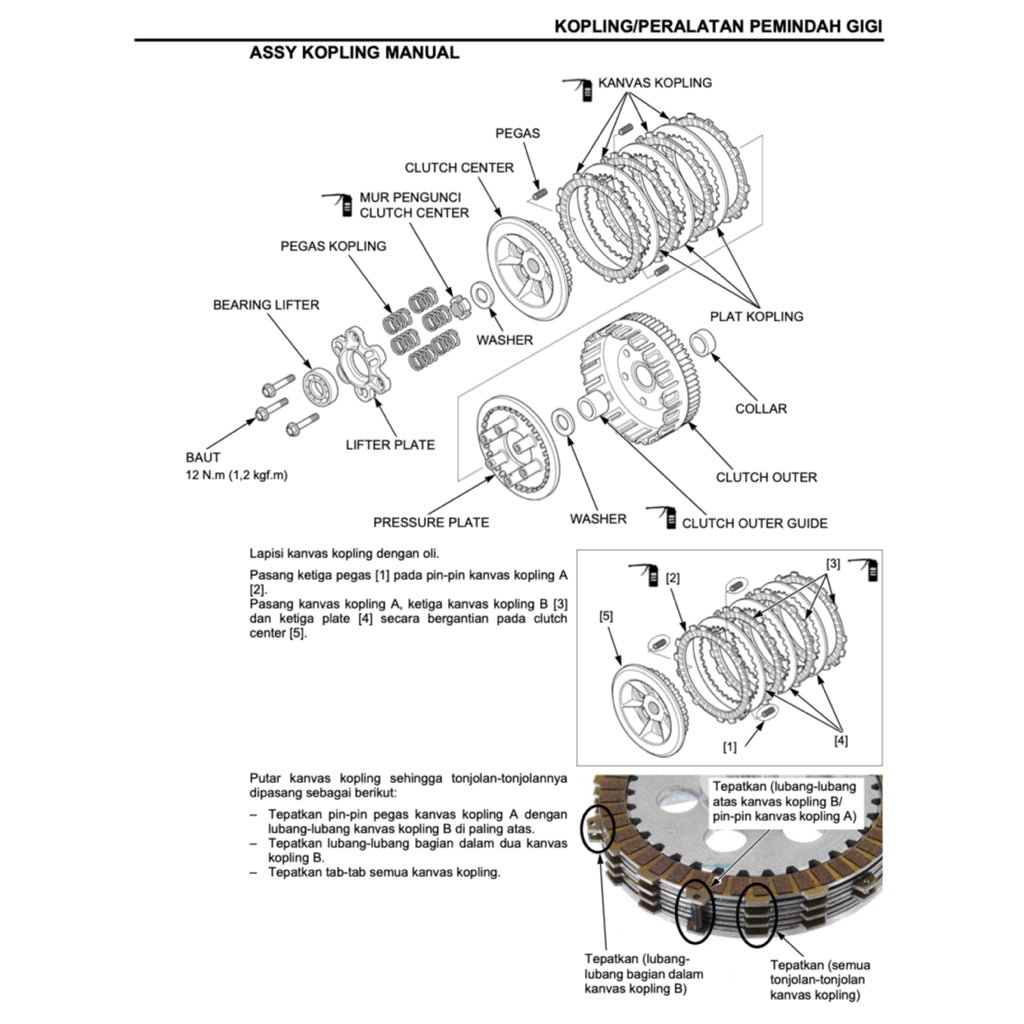 HONDA SUPRA 125 X HELM PGM-FI (2012+) SERVICE WORKSHOP MANUAL + PARTS CATALOGUE + OWNER'S MANUAL - BAHASA INDONESIA