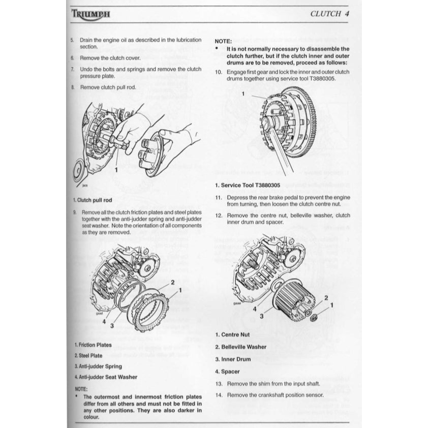 TRIUMPH SPRINT ST / RS (1999-2004) SERVICE WORKSHOP MANUAL + OWNER'S MANUAL