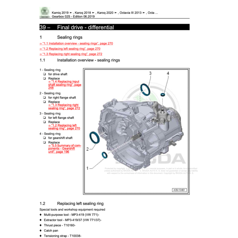 SKODA KAROQ NU7 (2017+) SERVICE WORKSHOP MANUAL