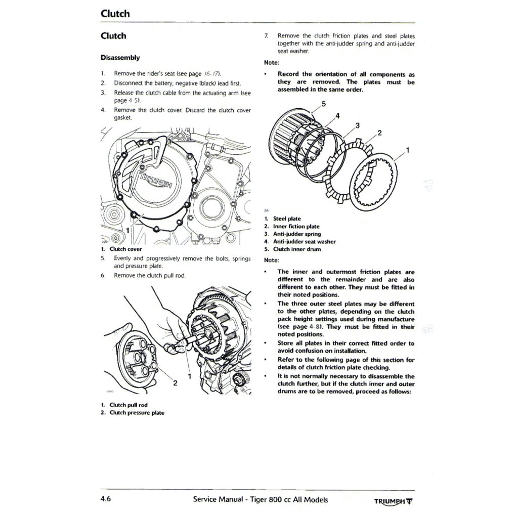 TRIUMPH TIGER 800XC/XCX/XRX (2015-2018) SERVICE WORKSHOP MANUAL + OWNER'S MANUAL