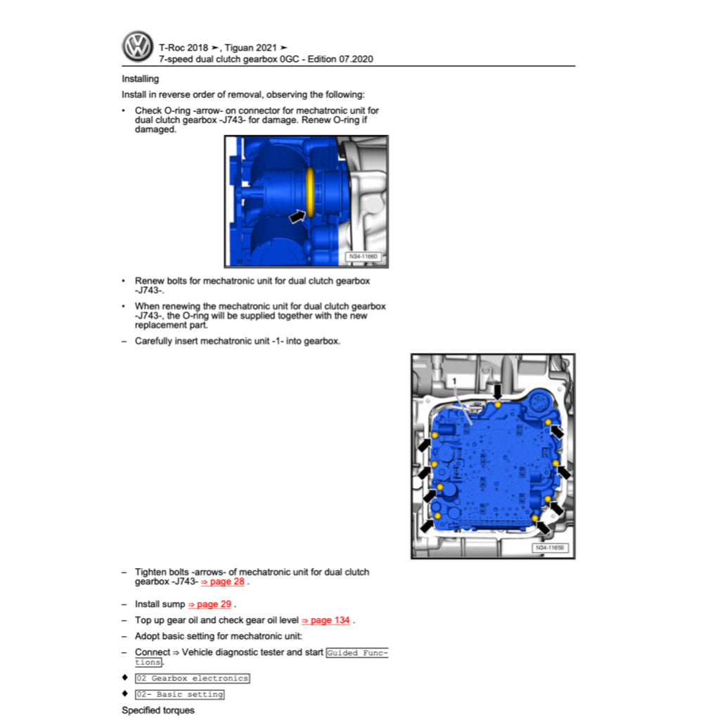 VW T-ROC A11 (2017+) SERVICE WORKSHOP MANUAL