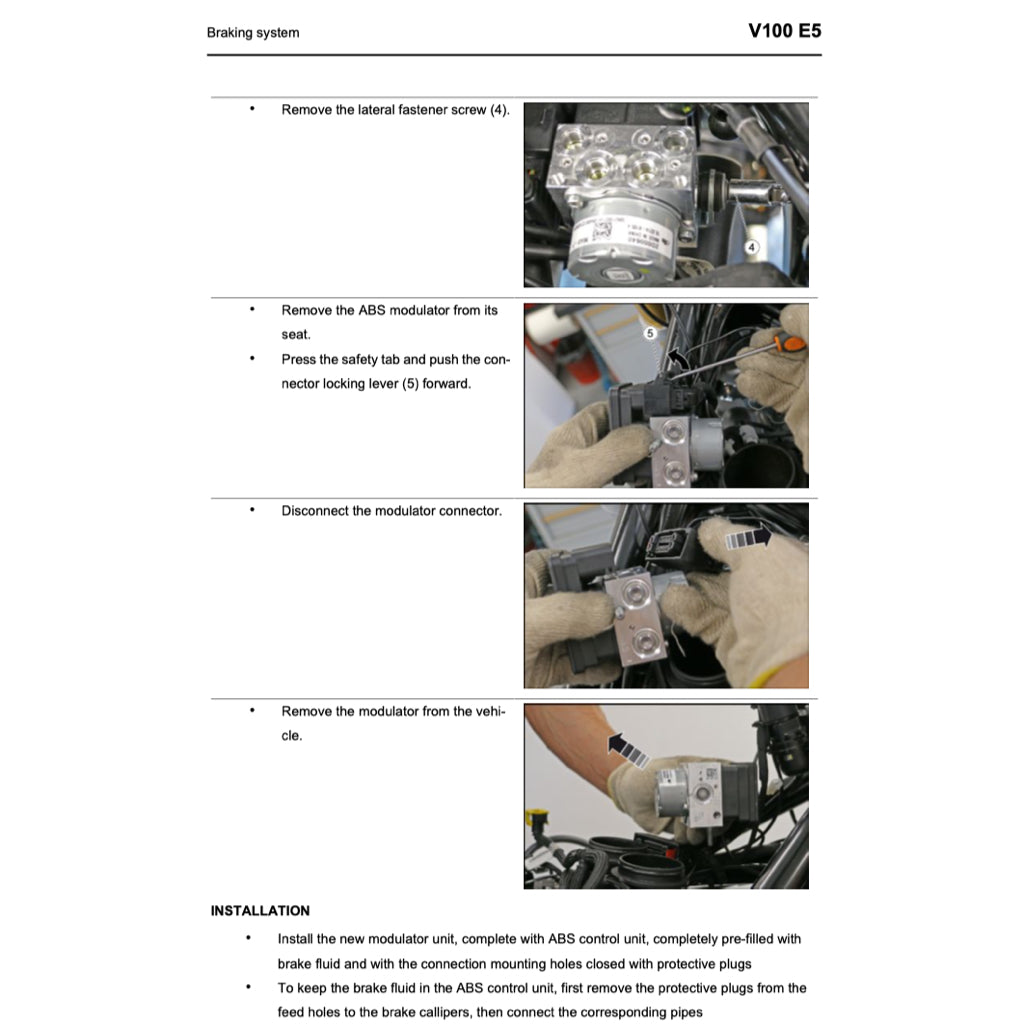 MOTO GUZZI V100 E5 MANDELLO / S 1000 (2022+) SERVICE WORKSHOP MANUAL + PARTS CATALOGUE + OWNER'S MANUAL