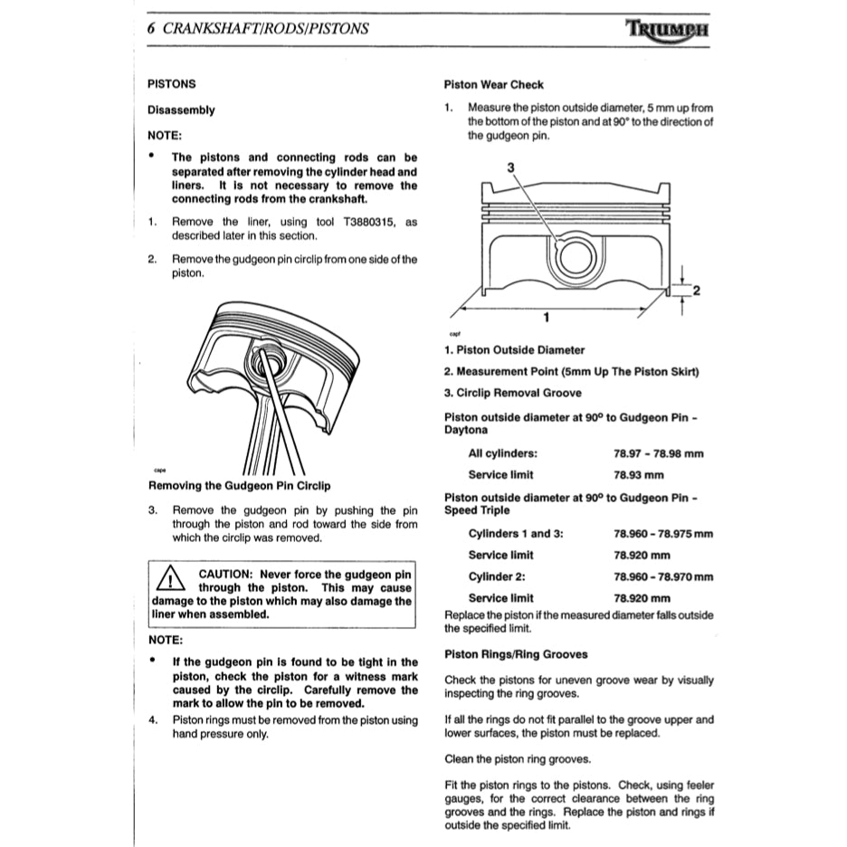 TRIUMPH SPEED TRIPLE (2002-2004) SERVICE WORKSHOP MANUAL + OWNER'S MANUAL