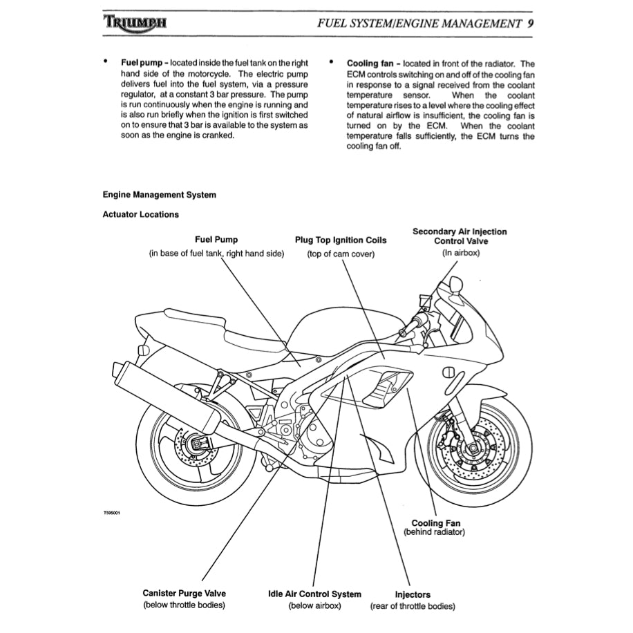 TRIUMPH DAYTONA 955i (2002-2006) SERVICE WORKSHOP MANUAL + OWNER'S MANUAL