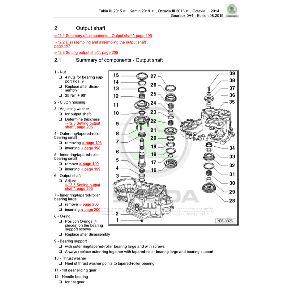 SKODA KAROQ NU7 (2017+) SERVICE WORKSHOP MANUAL