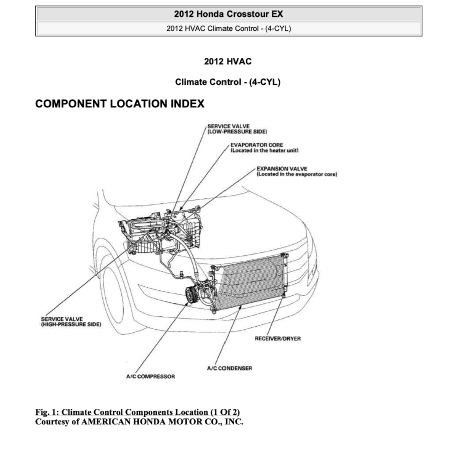 HONDA CROSSTOUR TF1/2 (2010-2015) SERVICE WORKSHOP MANUAL