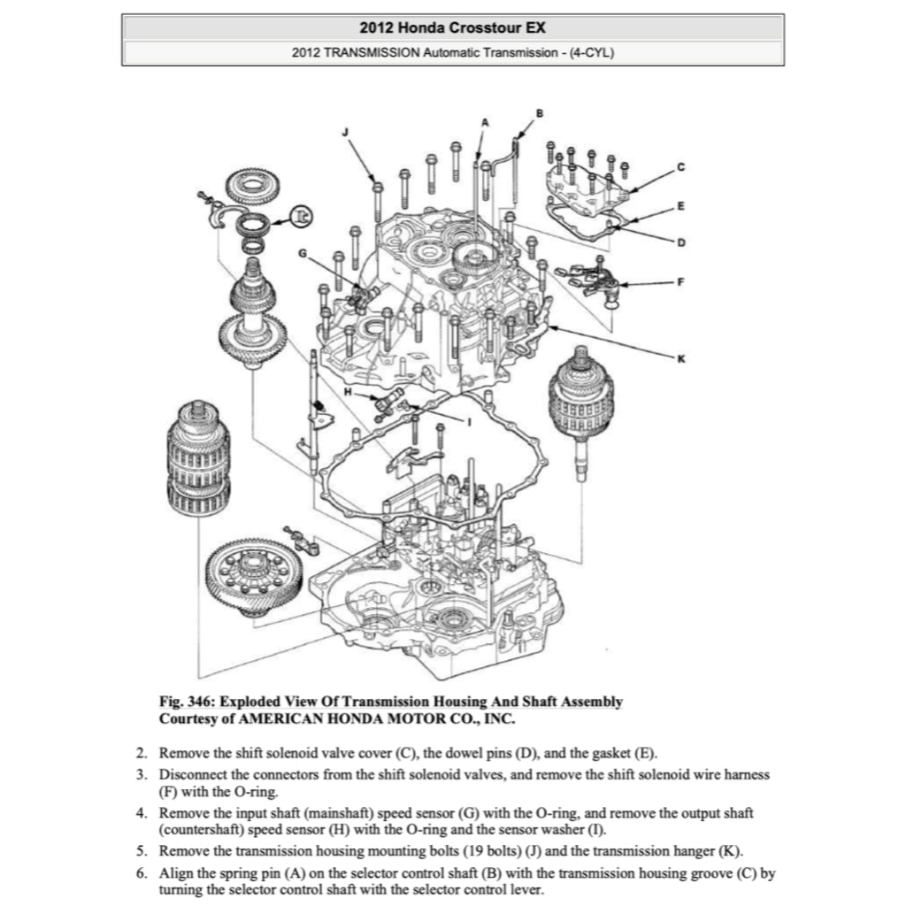 HONDA CROSSTOUR TF1/2 (2010-2015) SERVICE WORKSHOP MANUAL