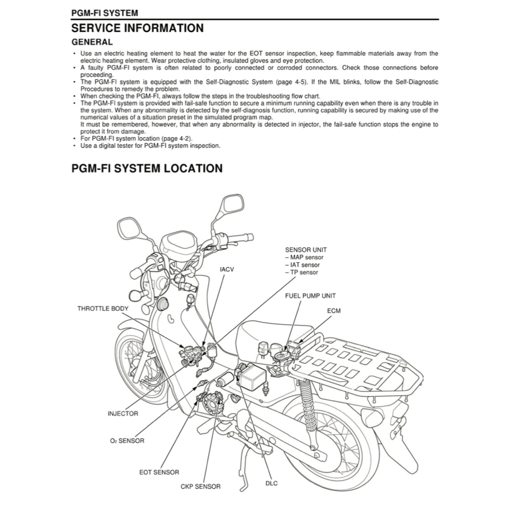 HONDA SUPER CUB NBC110 (2013-2018) SERVICE WORKSHOP MANUAL + PARTS CATALOGUE + OWNER'S MANUAL
