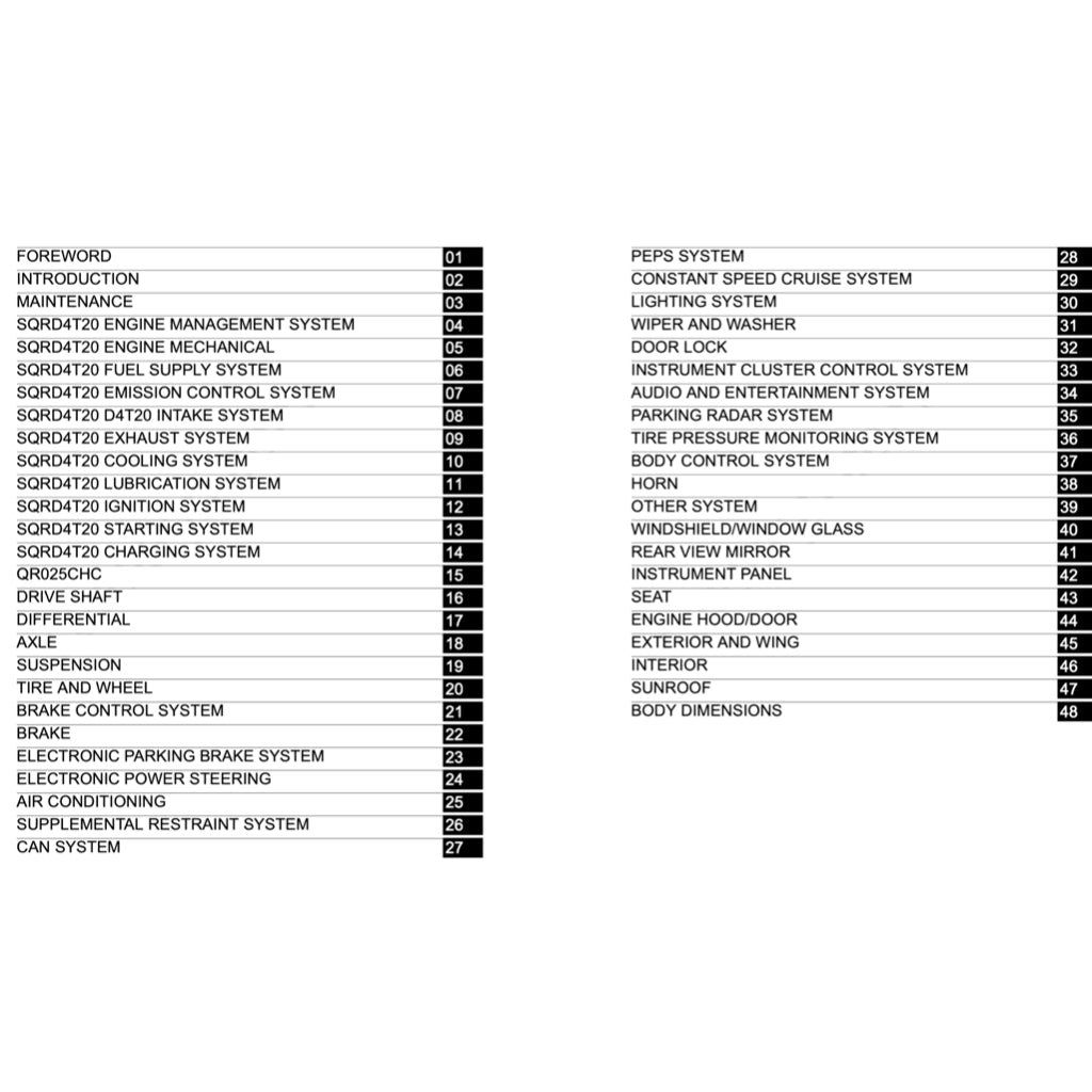 CHERY TIGGO 8 PRO (2020+) SERVICE WORKSHOP MANUAL