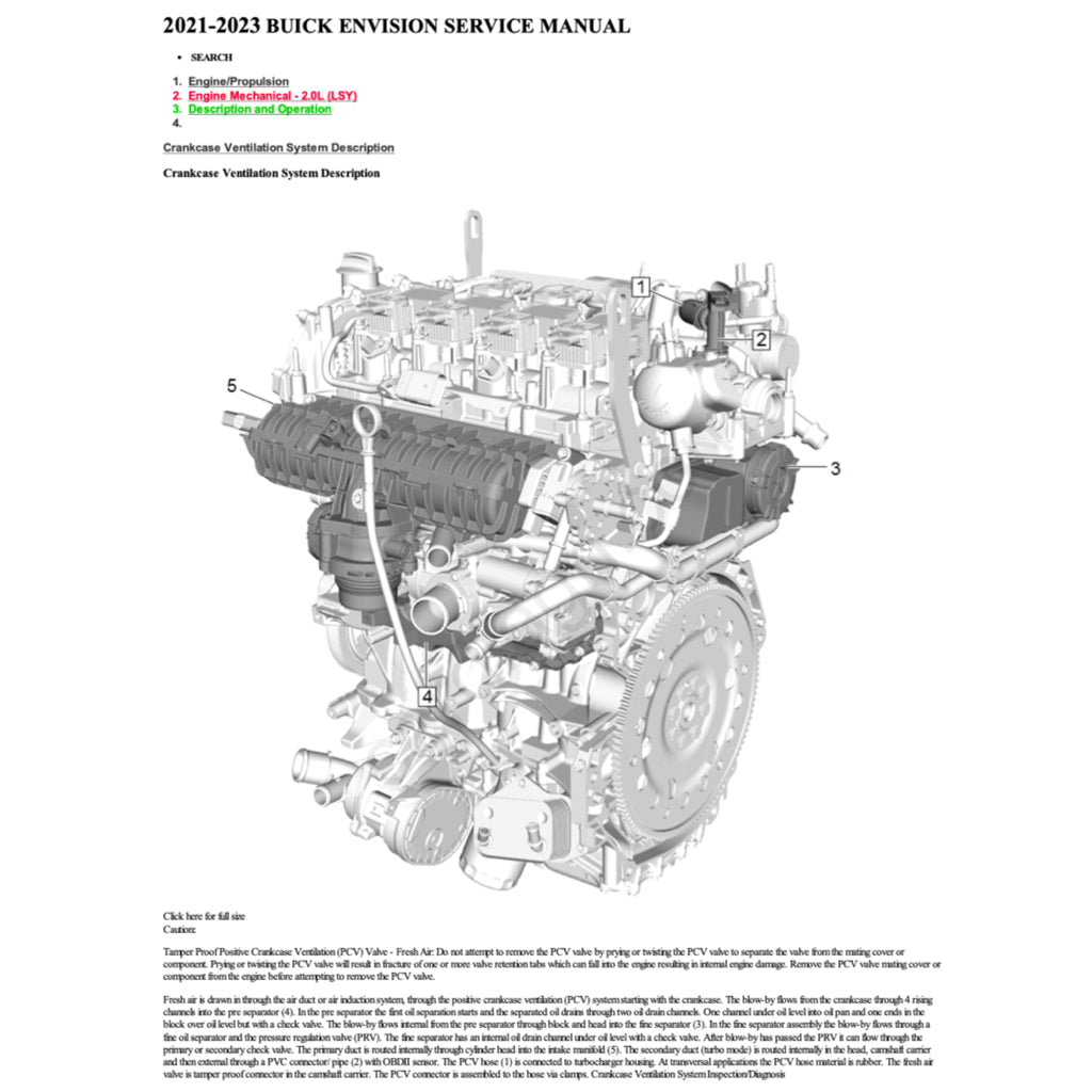 BUICK ENVISION (2021+) SERVICE WORKSHOP MANUAL